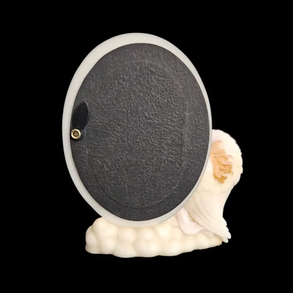 Seraphim Classics 1997 Angel Cherub Oval Photo Frame Roman Inc 2x3